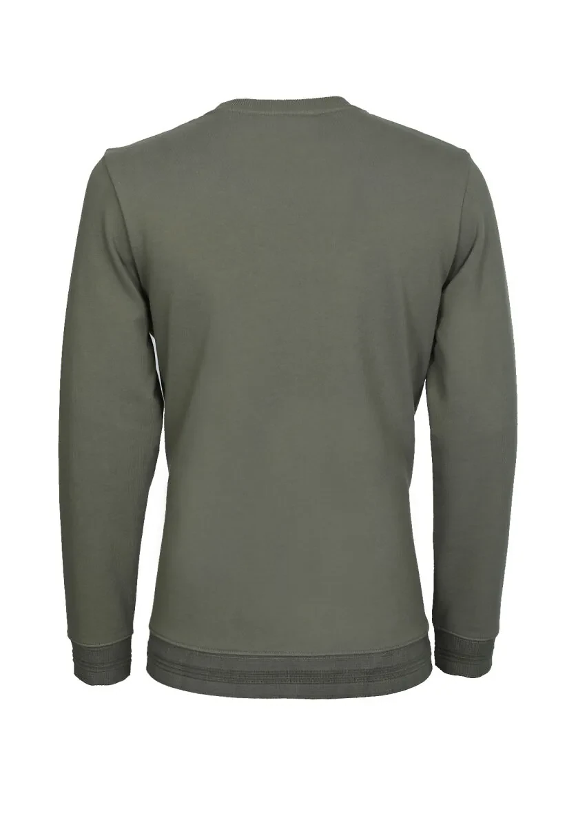 Khaki Patterned Sweatshirt - 7