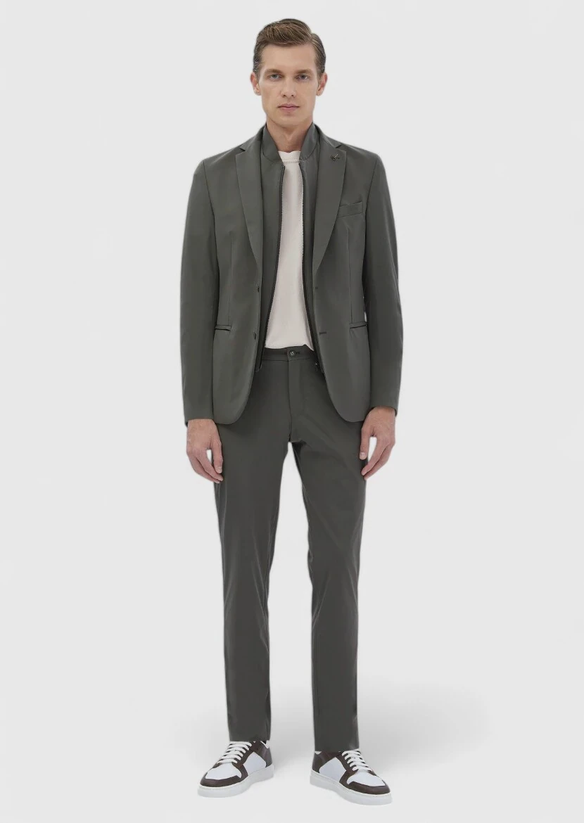 Khaki Plain Comfort Fit Suit - RAMSEY