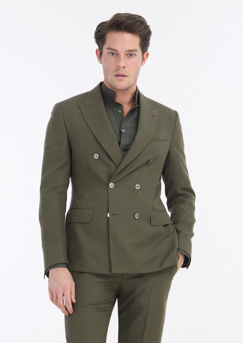 Khaki Plain Zeroweight Slim Fit Suit - 2