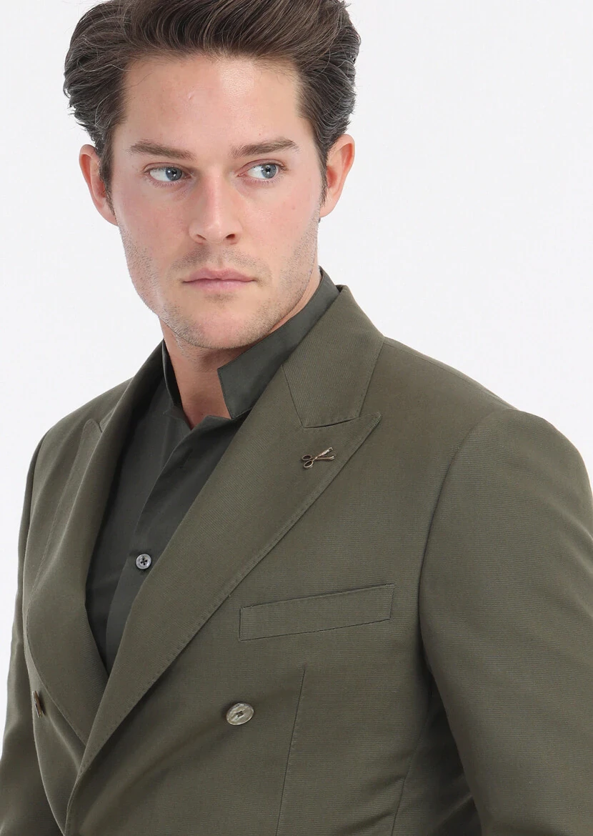 Khaki Plain Zeroweight Slim Fit Suit - 4