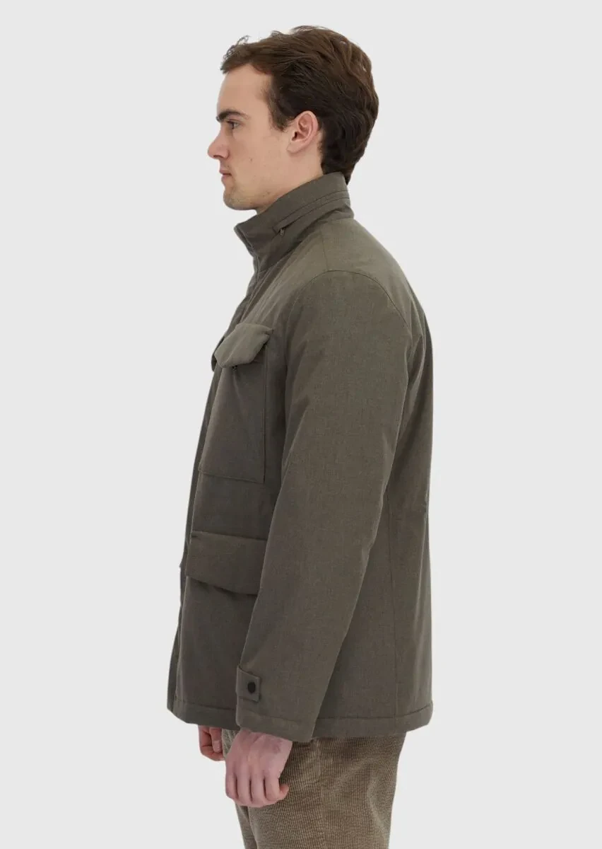 Khaki Regular Fit Blazer - 4