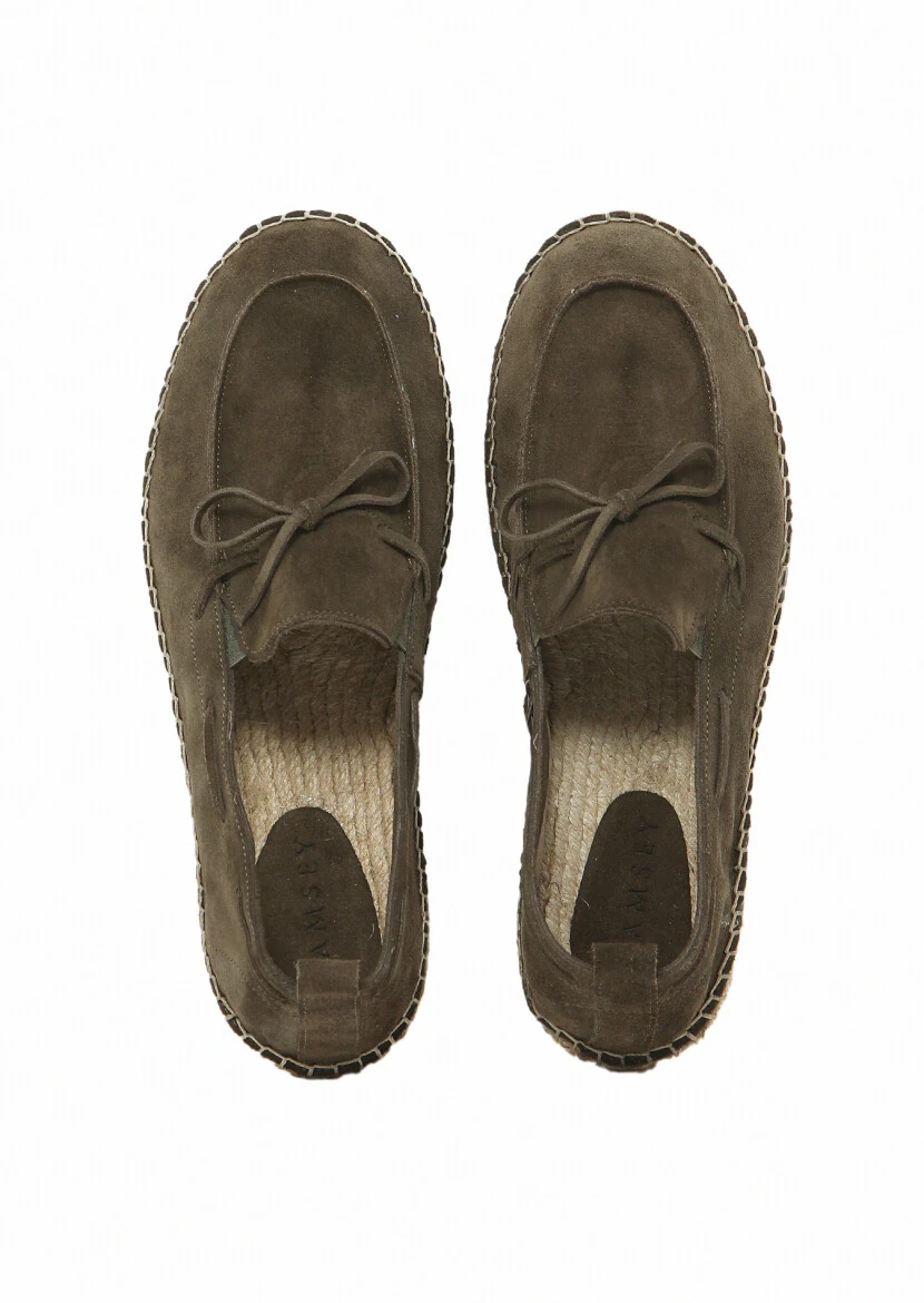 Khaki Suede Casual Loafer - 6