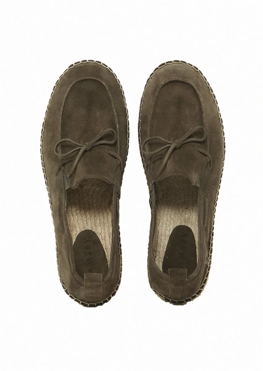Khaki Suede Casual Loafer - 6