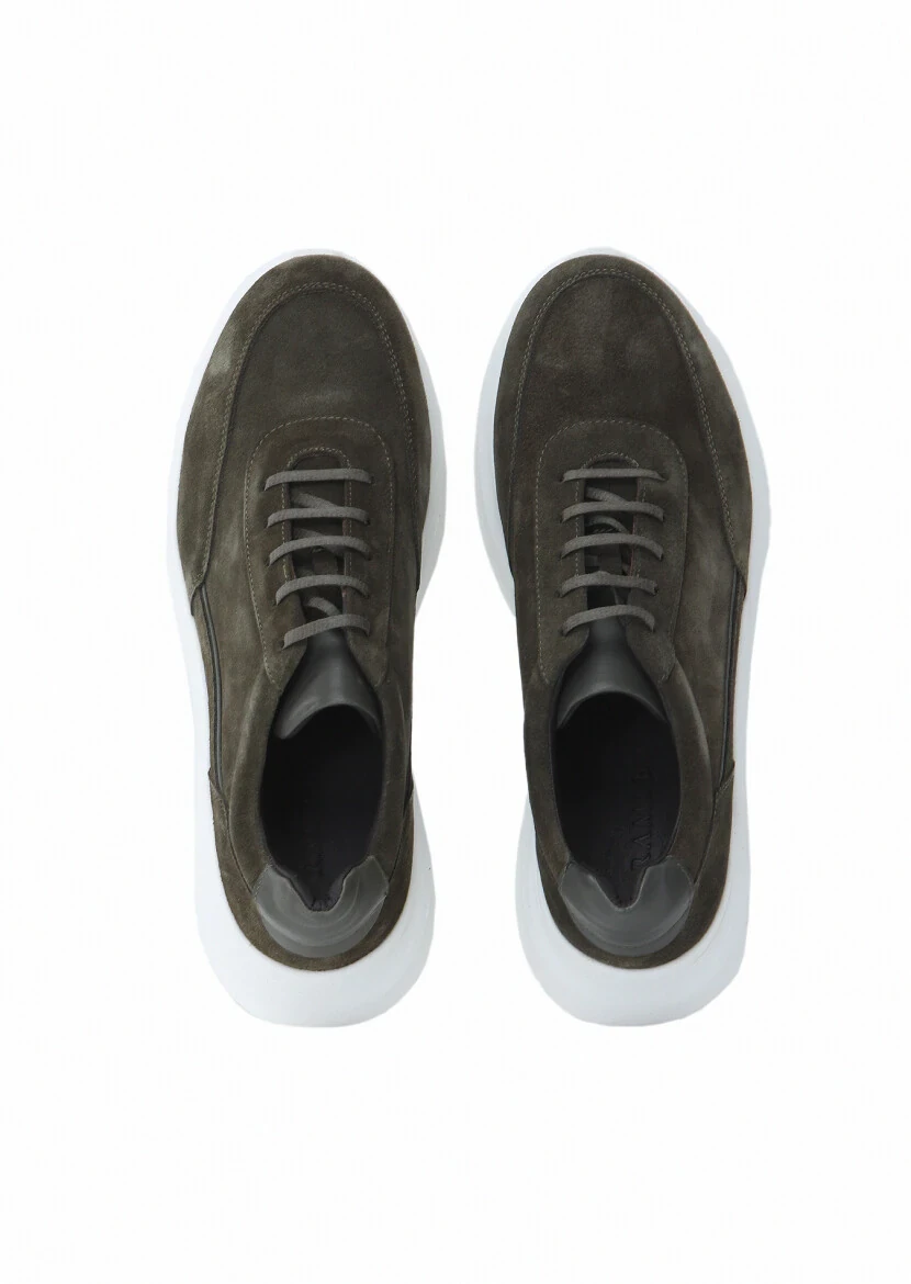 Khaki Suede Sneaker - 6