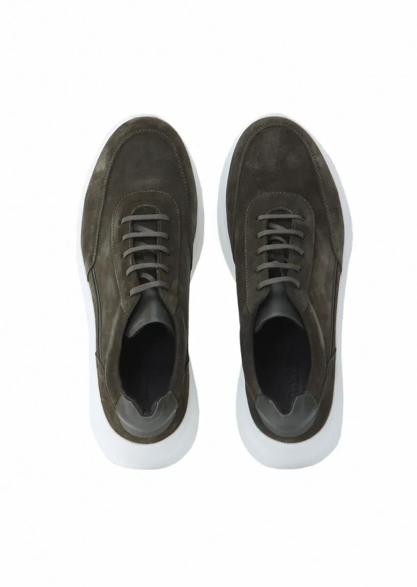 Khaki Suede Sneaker - 6