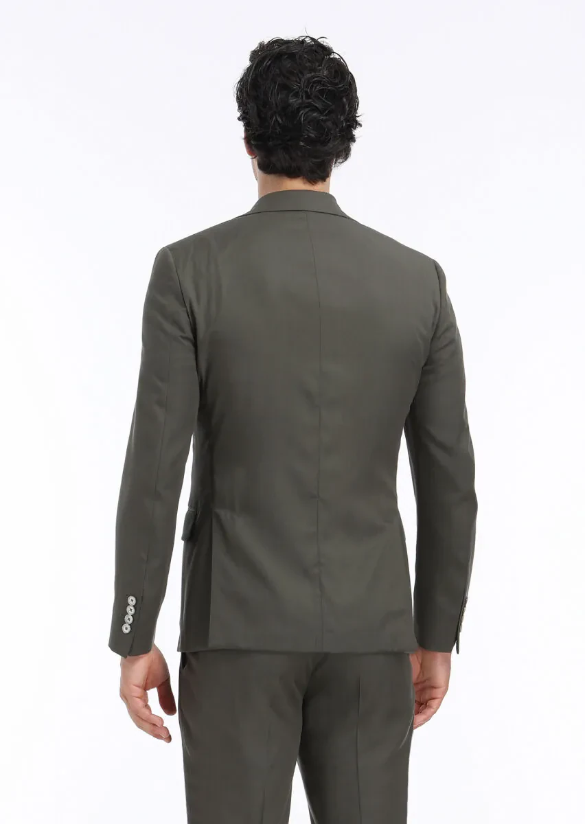 Khaki Suit With Waistcoat - 9