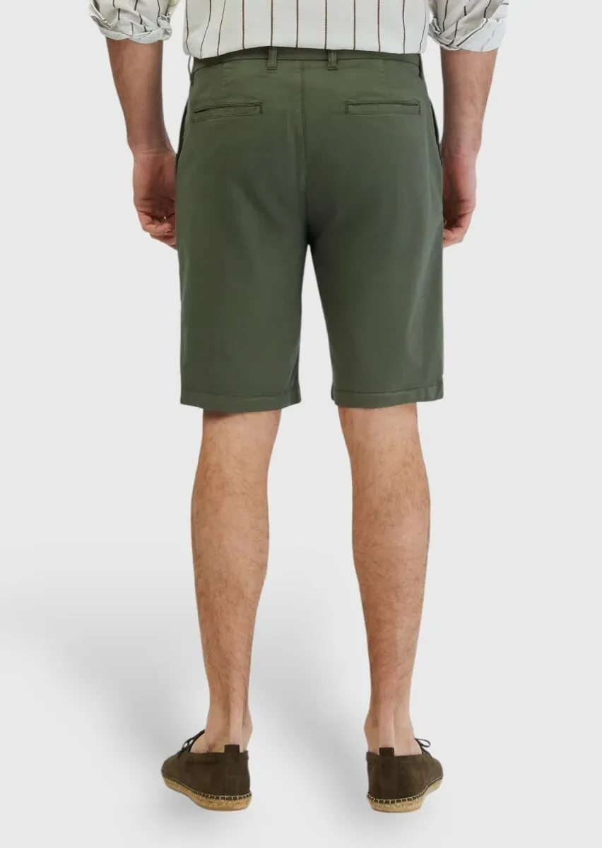 Khaki Weaving Regular Fit Casual Cotton Blended Bermuda - 4