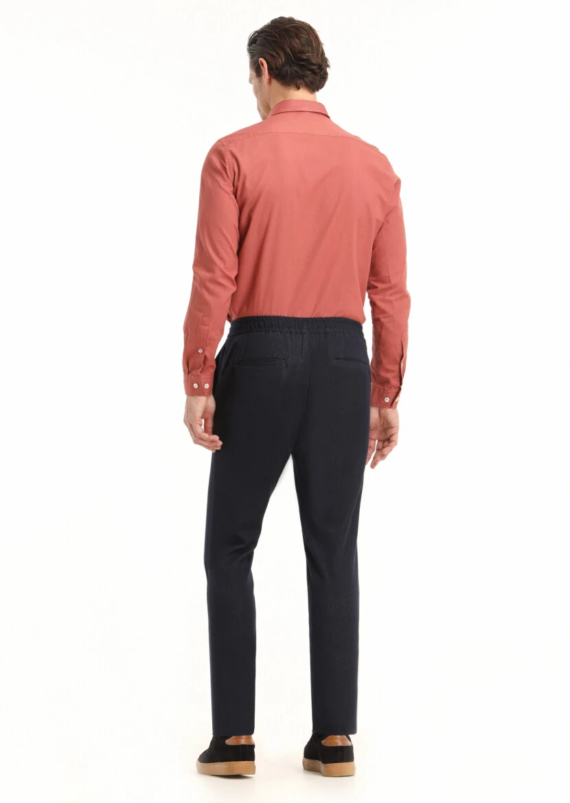 Kiremit Fitilli Regular Fit Dokuma Casual %100 Pamuk Gömlek - 4