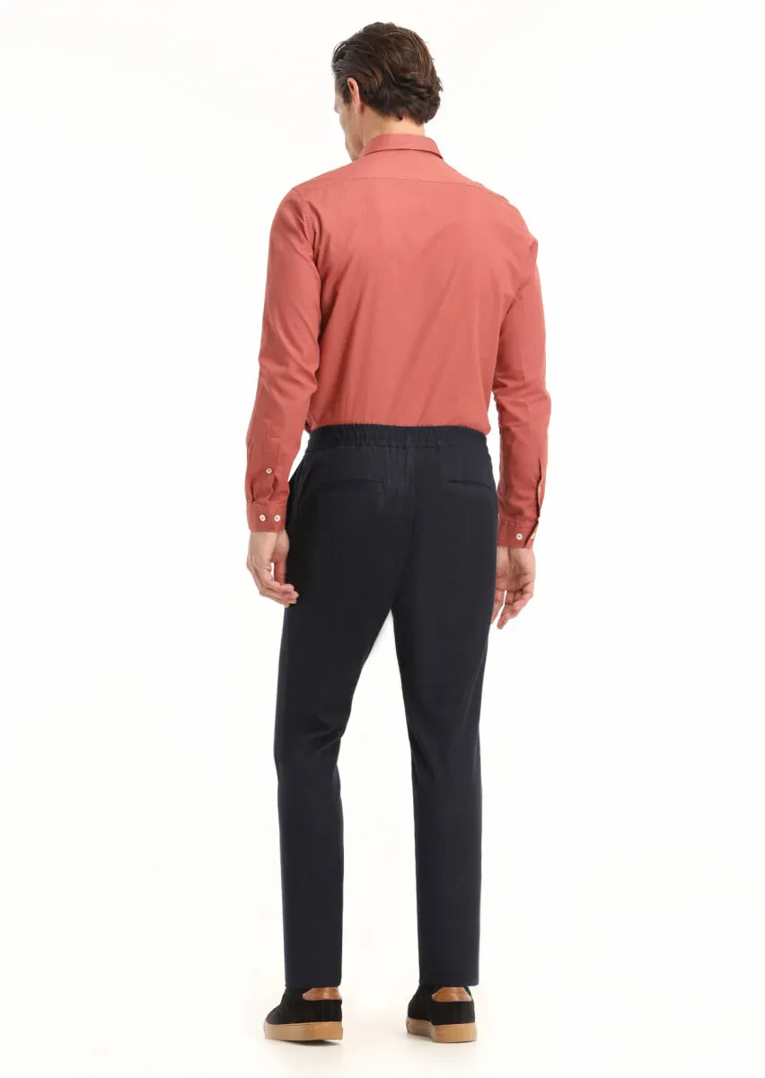 Kiremit Fitilli Regular Fit Dokuma Casual %100 Pamuk Gömlek - 4