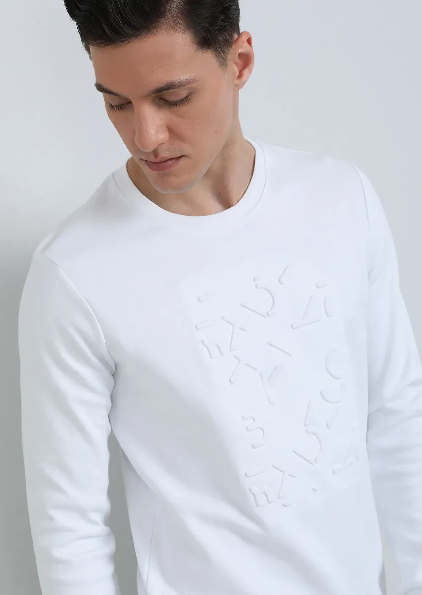 Kırık Beyaz Baskılı Sweatshırt - 1