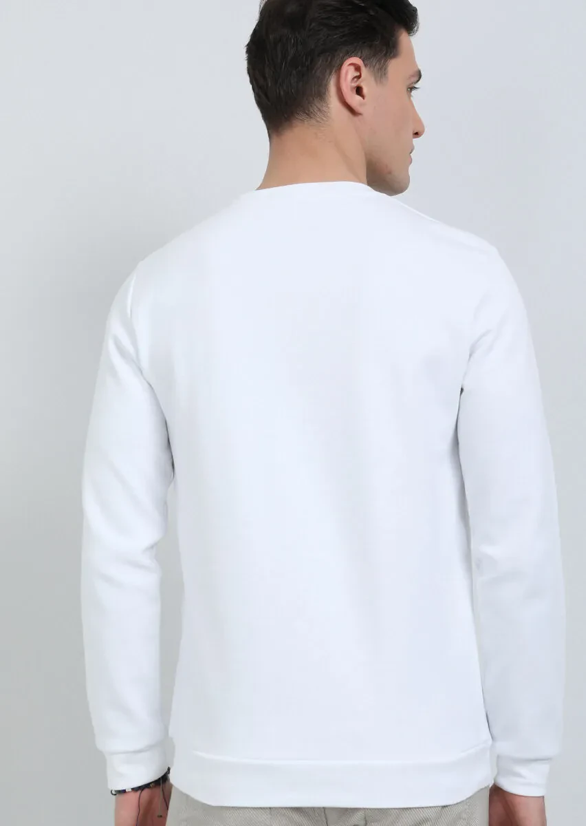 Kırık Beyaz Baskılı Sweatshırt - 5