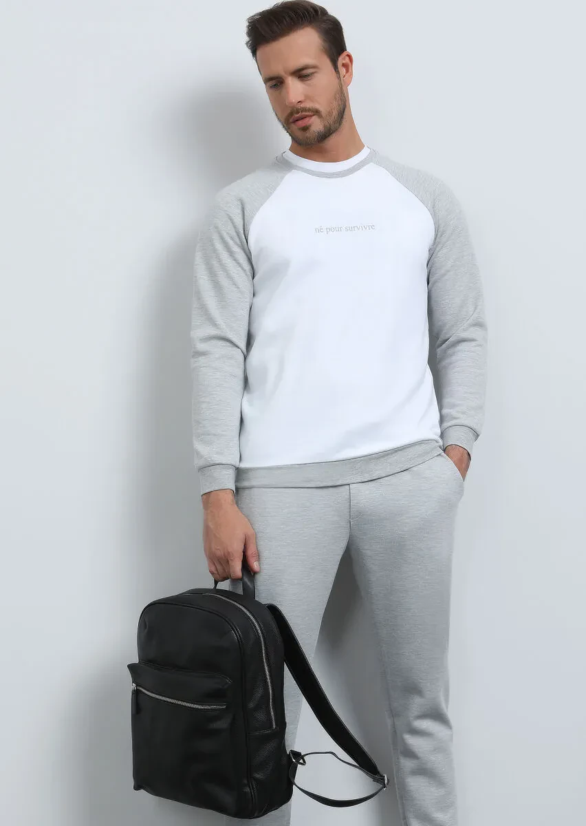 Kırık Beyaz Baskılı Sweatshırt - 3