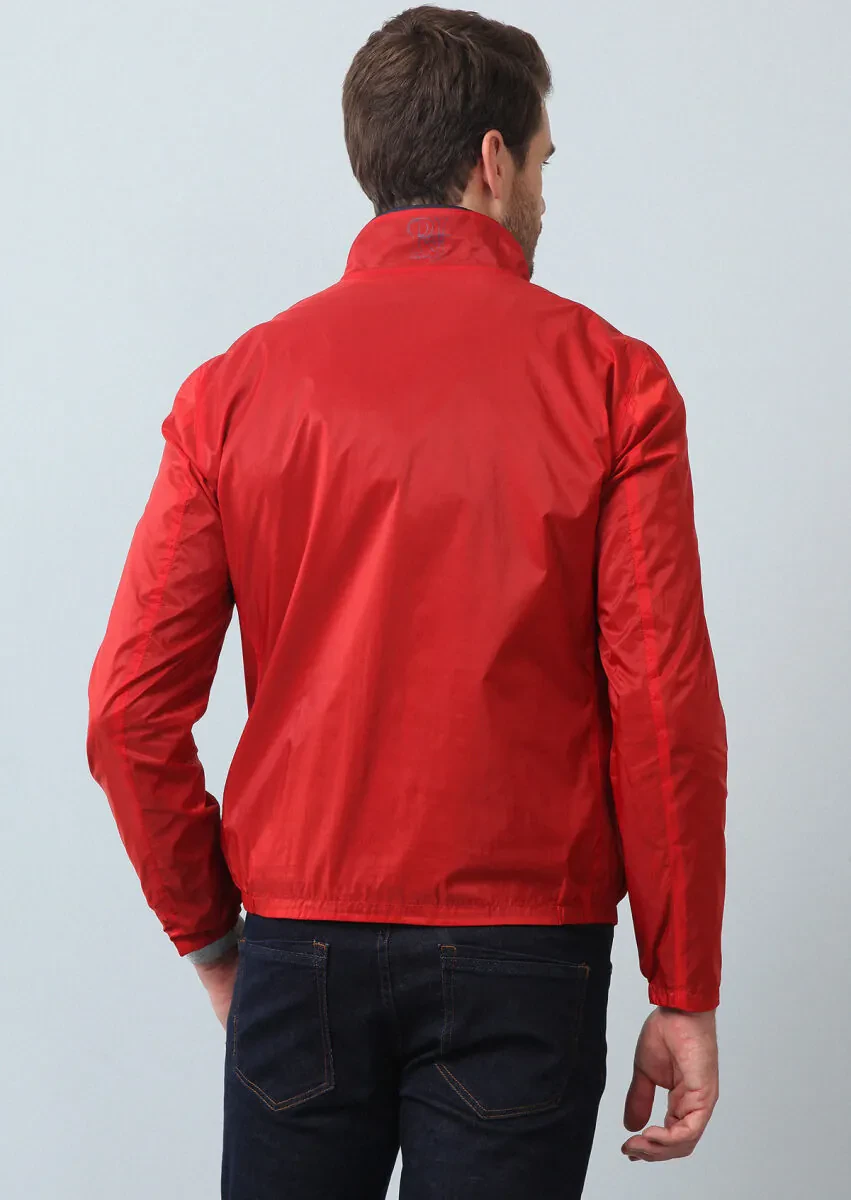 Kırmızı Regular Fit Dik Yaka Casual Dokuma Mont - 5