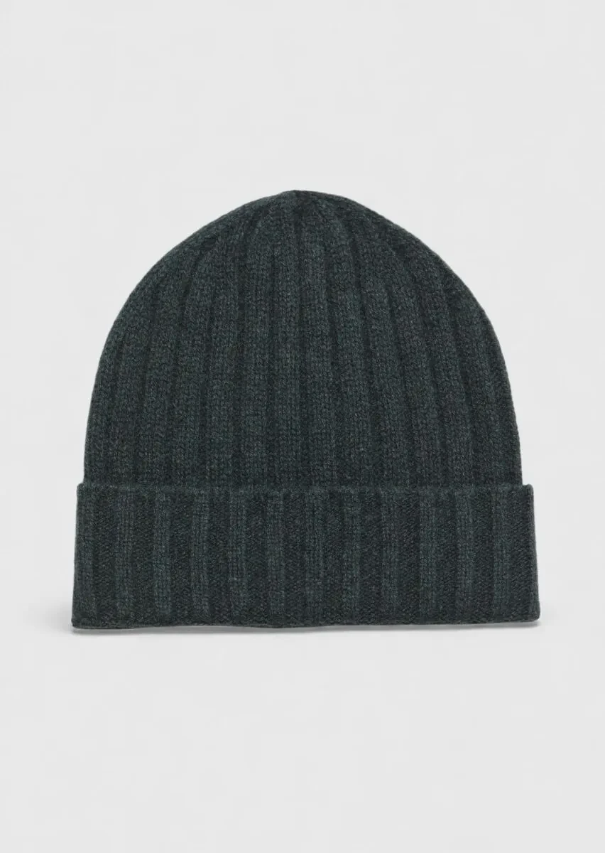 Koyu Bej %100 Kaşmir Sapka - 1