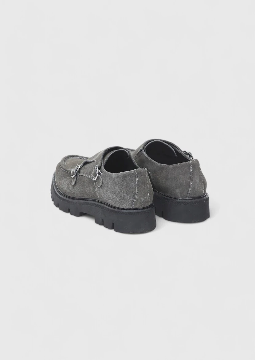 Koyu Gri Deri Casual Loafer - 4