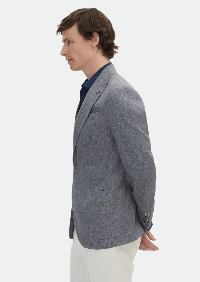 Koyu Gri Desenli Zeroweight Slim Fit Pamuk Karışımlı Ceket - 4