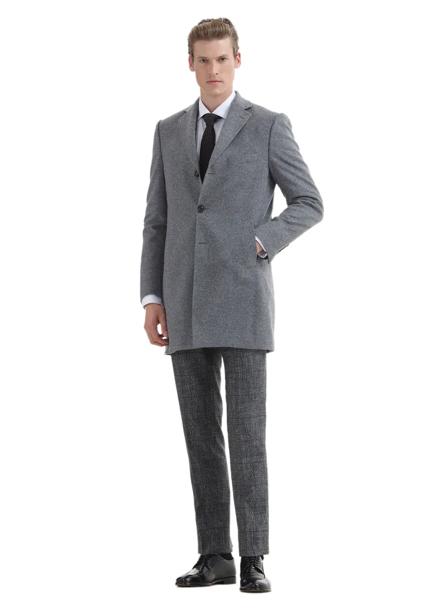 Koyu Gri Kareli Zeroweight Slim Fit %100 Yün Takım Elbise - 3