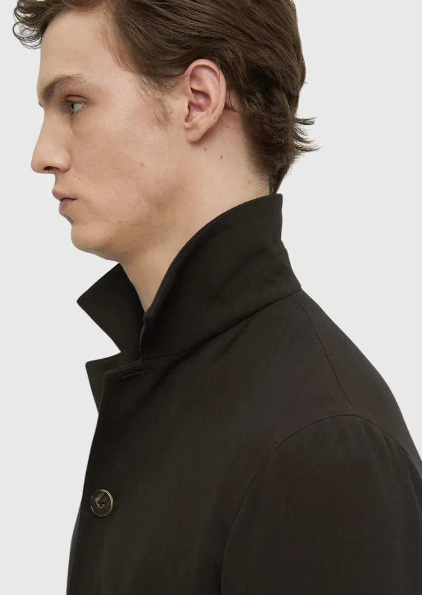 Koyu Kahve Düz Comfort Fit Yün Karışımlı Takım Elbise - 7