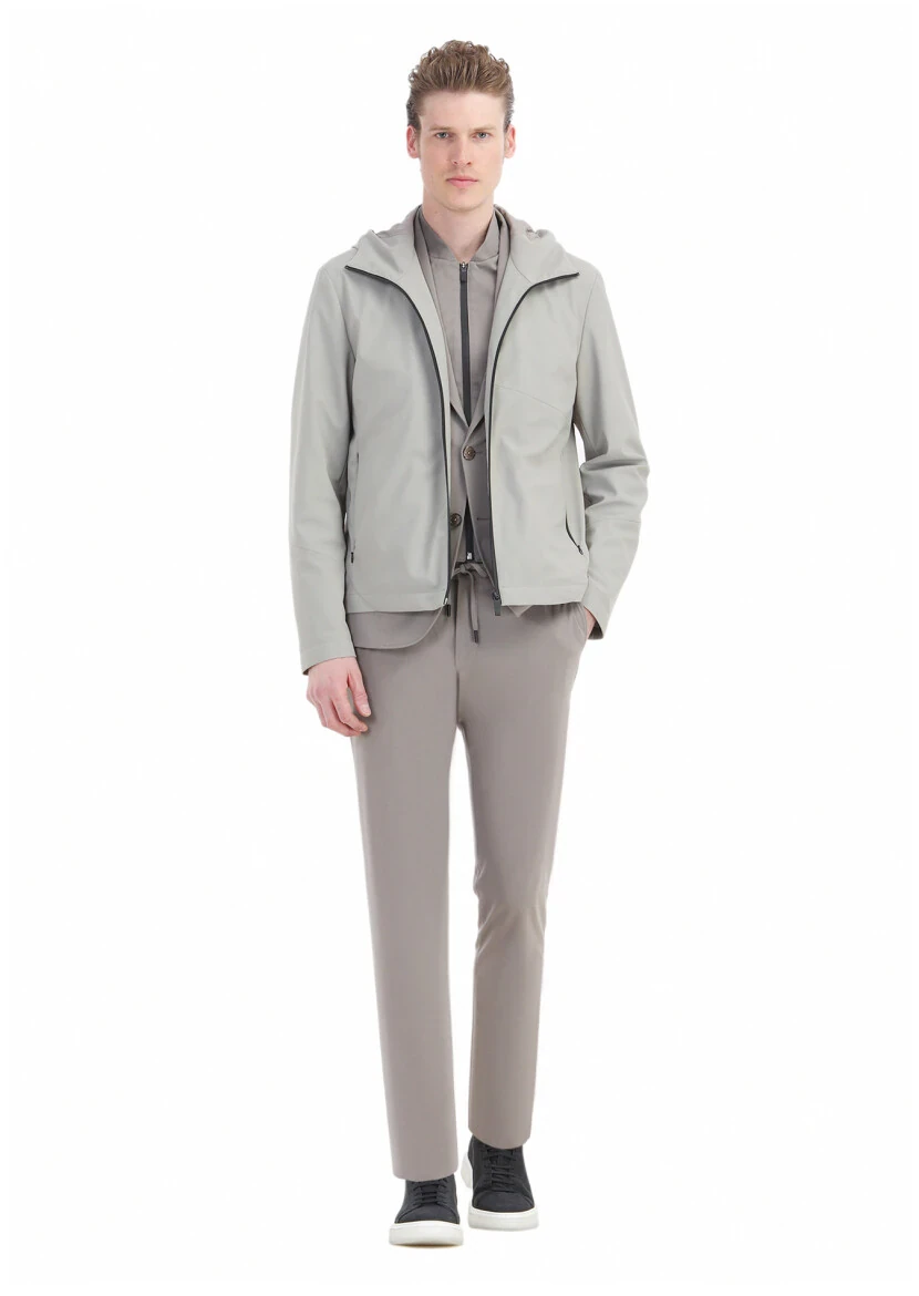 Kum Comfort Fit Kapüşonlu Spor Dokuma Mont - 2