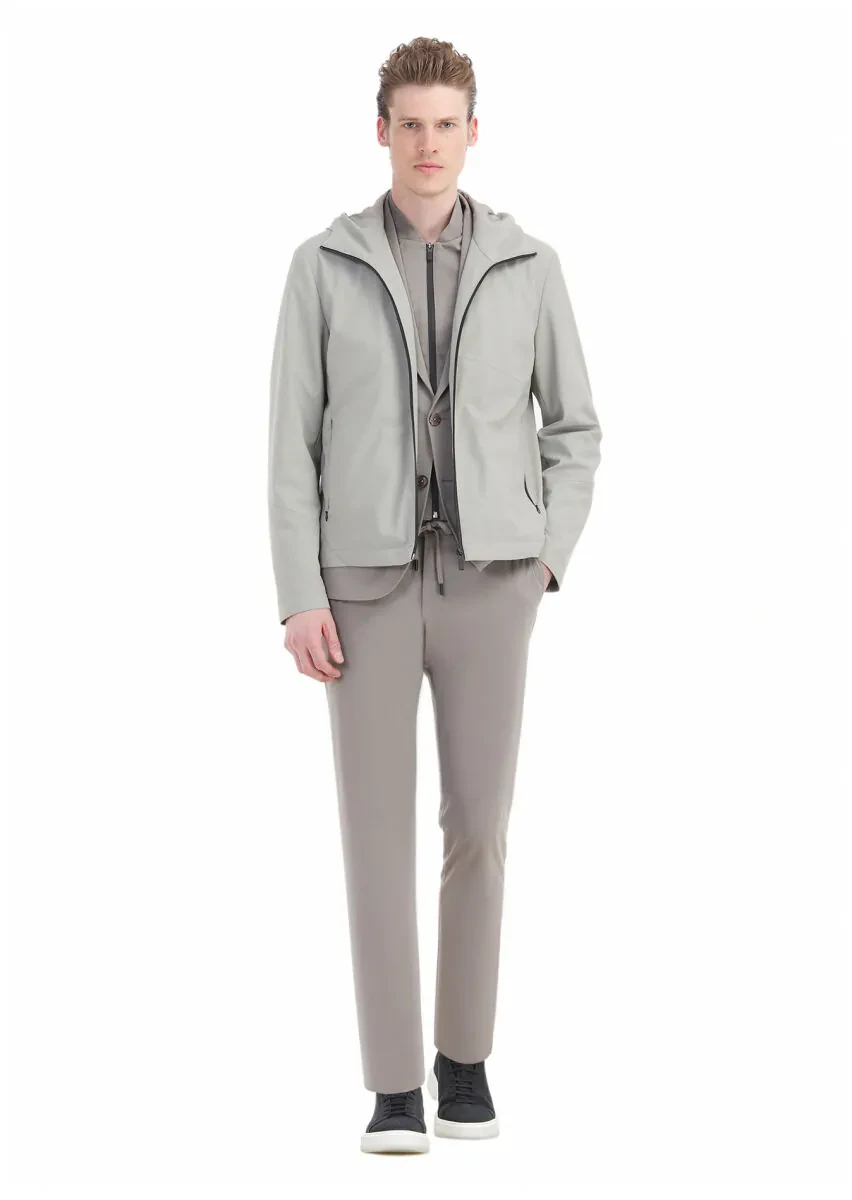 Kum Comfort Fit Kapüşonlu Spor Dokuma Mont - 2