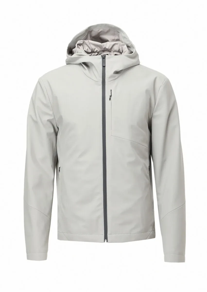 Kum Comfort Fit Kapüşonlu Spor Dokuma Mont - 8