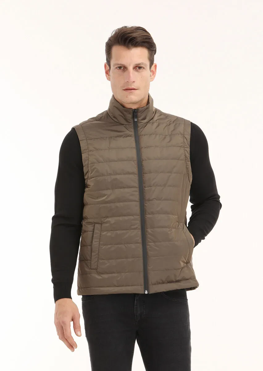 Kum Regular Fit Gömlek Yaka Casual Dokuma Pardesü - 4