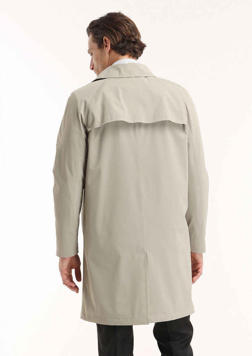 Kum Regular Fit Gömlek Yaka Casual Dokuma Pardesü - 5