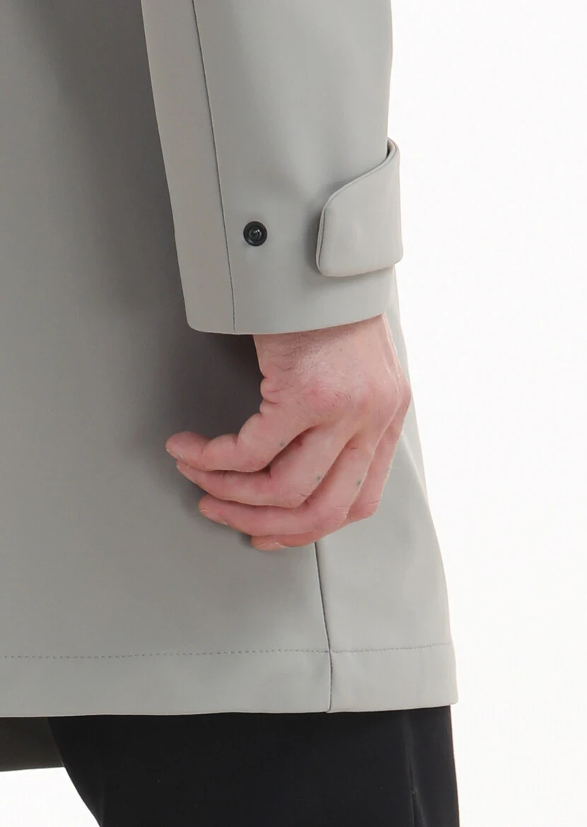 Kum Regular Fit Gömlek Yaka Casual Dokuma Pardesü - 7