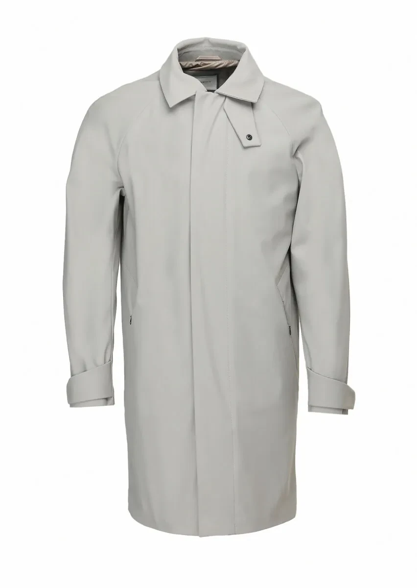 Kum Regular Fit Gömlek Yaka Casual Dokuma Pardesü - 10