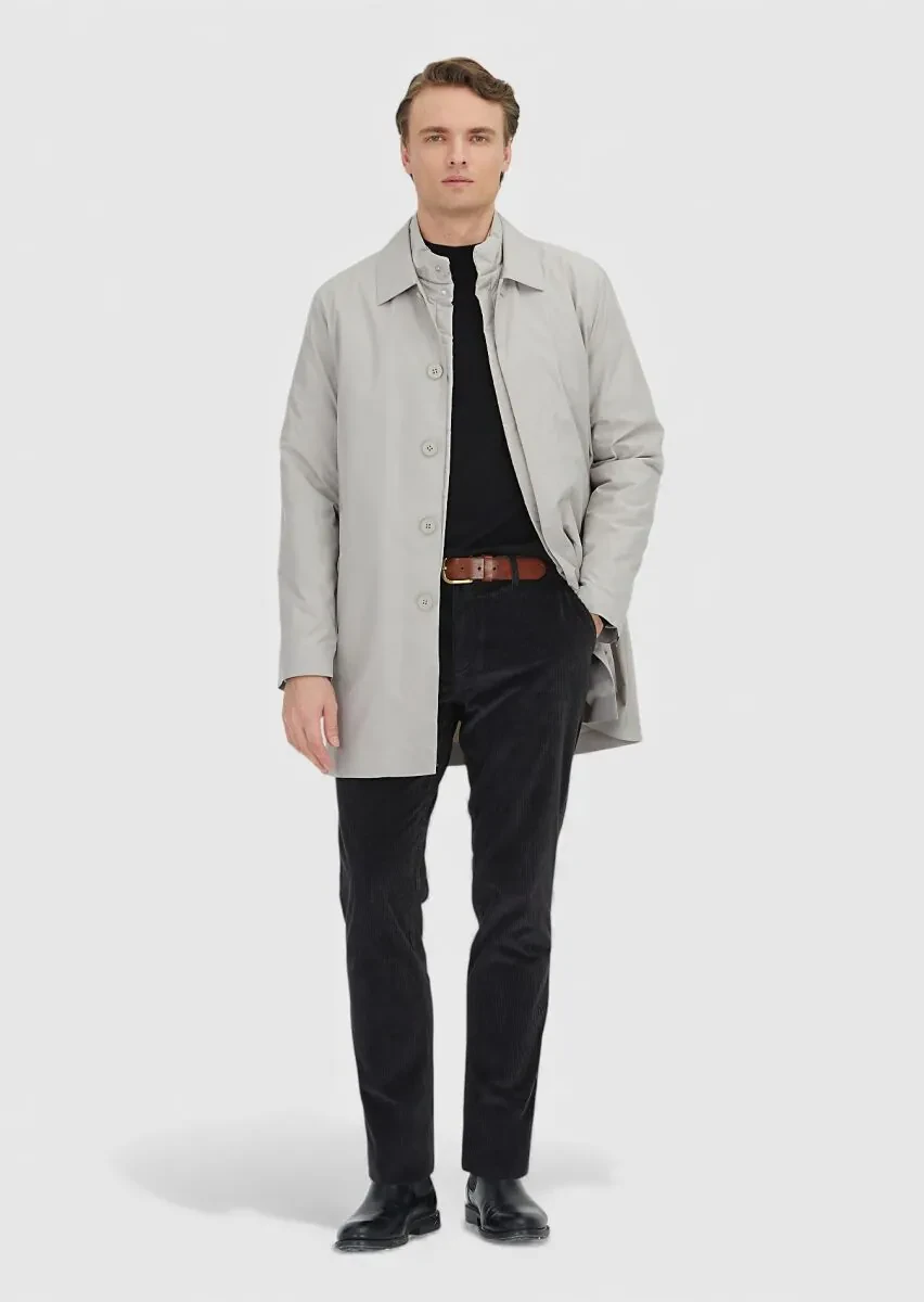 Kum Regular Fit Gömlek Yaka Casual Dokuma Pardesü - 2