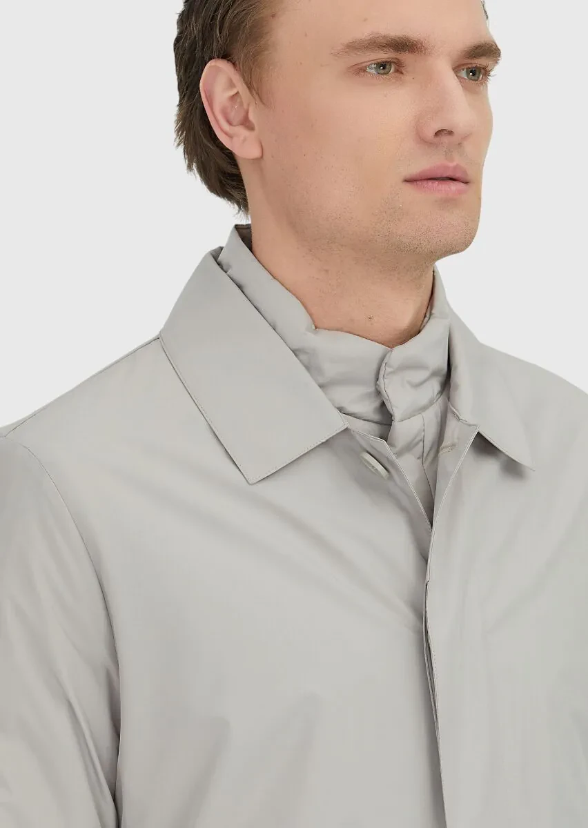 Kum Regular Fit Gömlek Yaka Casual Dokuma Pardesü - 4