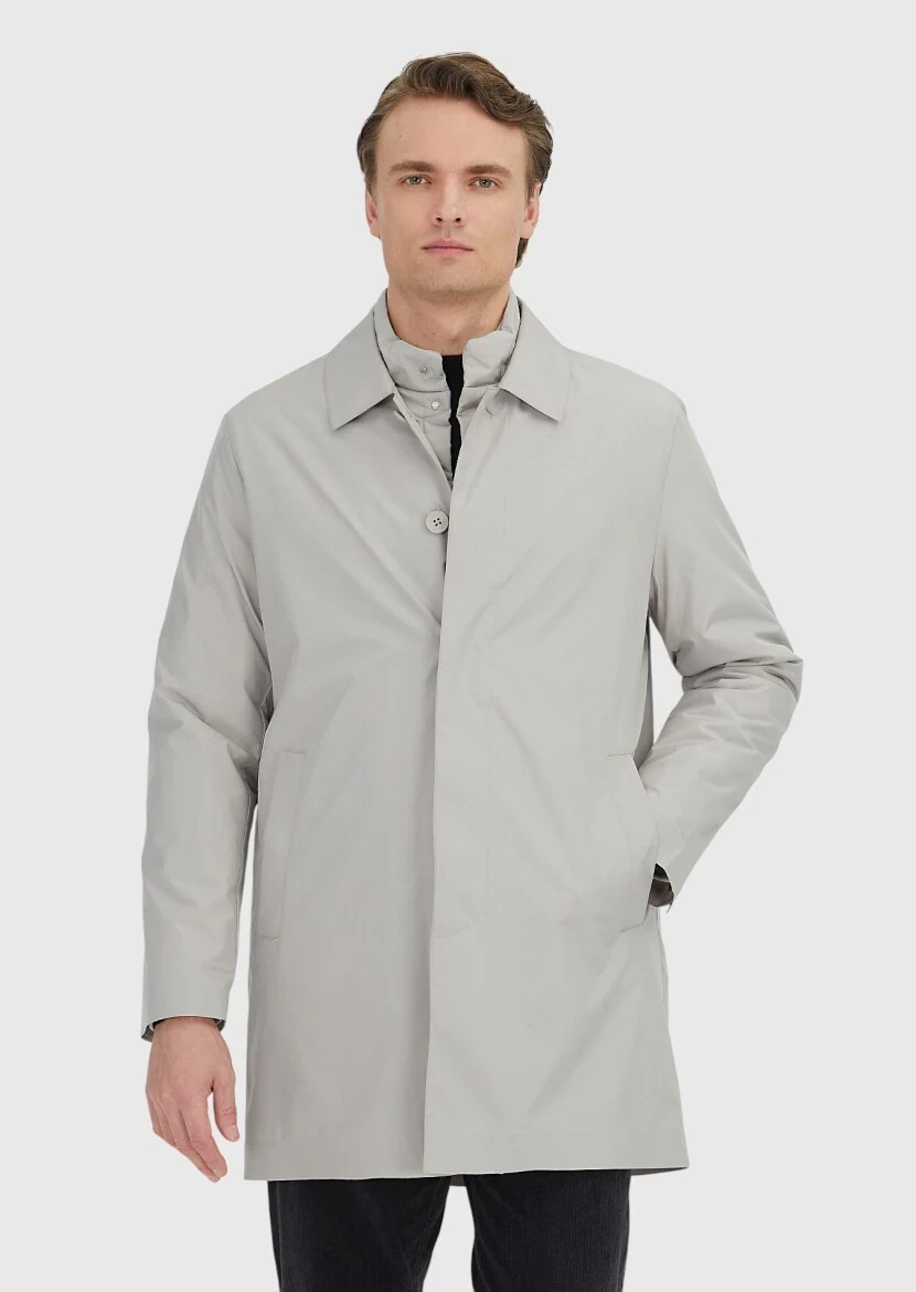 Kum Regular Fit Gömlek Yaka Casual Dokuma Pardesü - 5