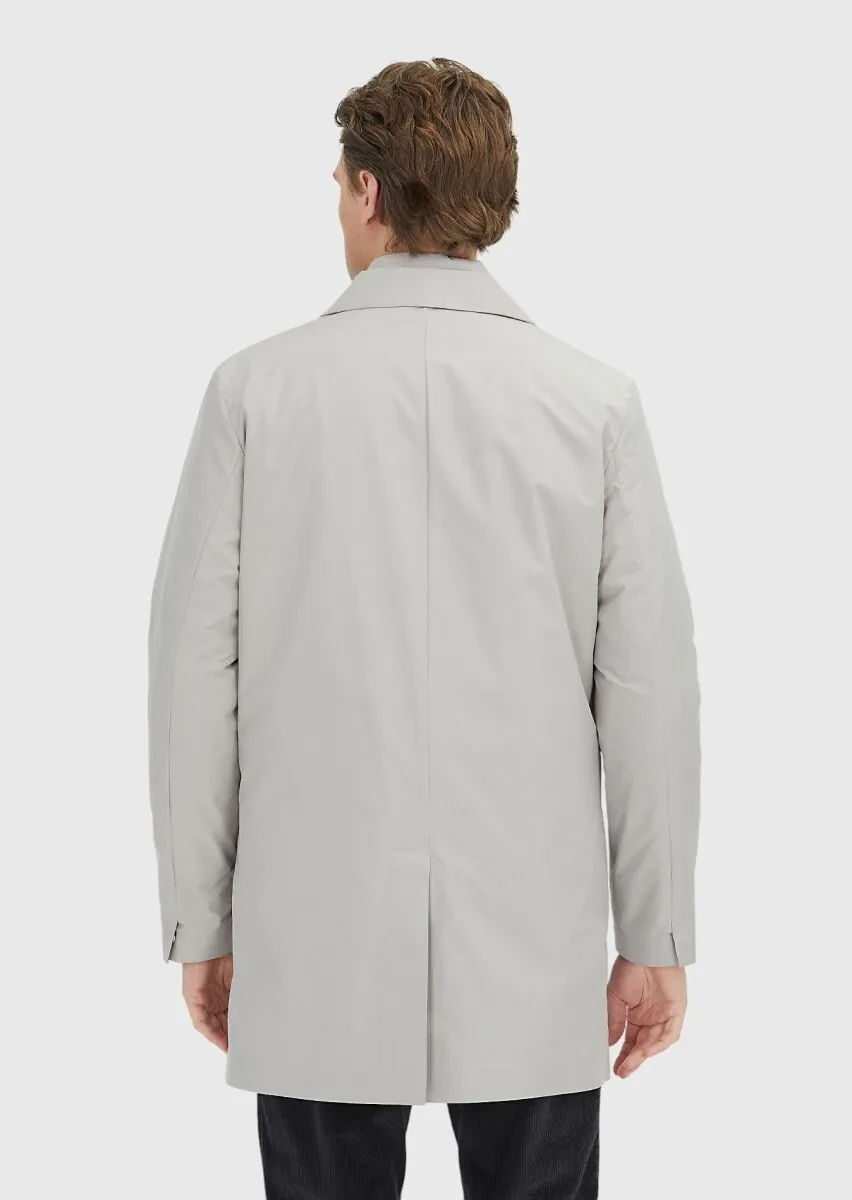 Kum Regular Fit Gömlek Yaka Casual Dokuma Pardesü - 7