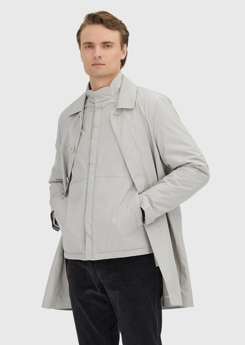 Kum Regular Fit Gömlek Yaka Casual Dokuma Pardesü - RAMSEY