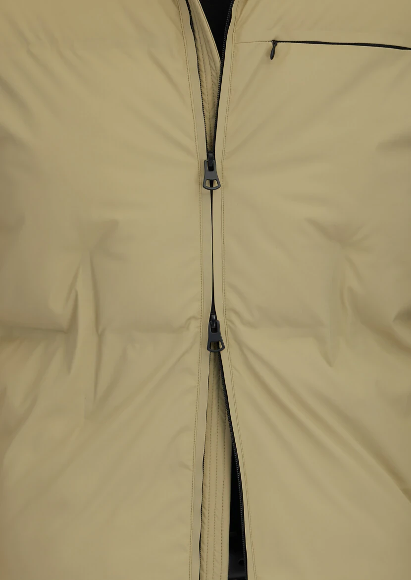 Kum Regular Fit Kapüşonlu Casual Dokuma Mont - 7