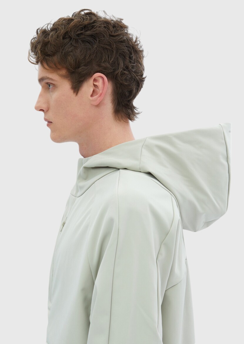 Kum Regular Fit Kapüşonlu Denim Dokuma Mont - 7