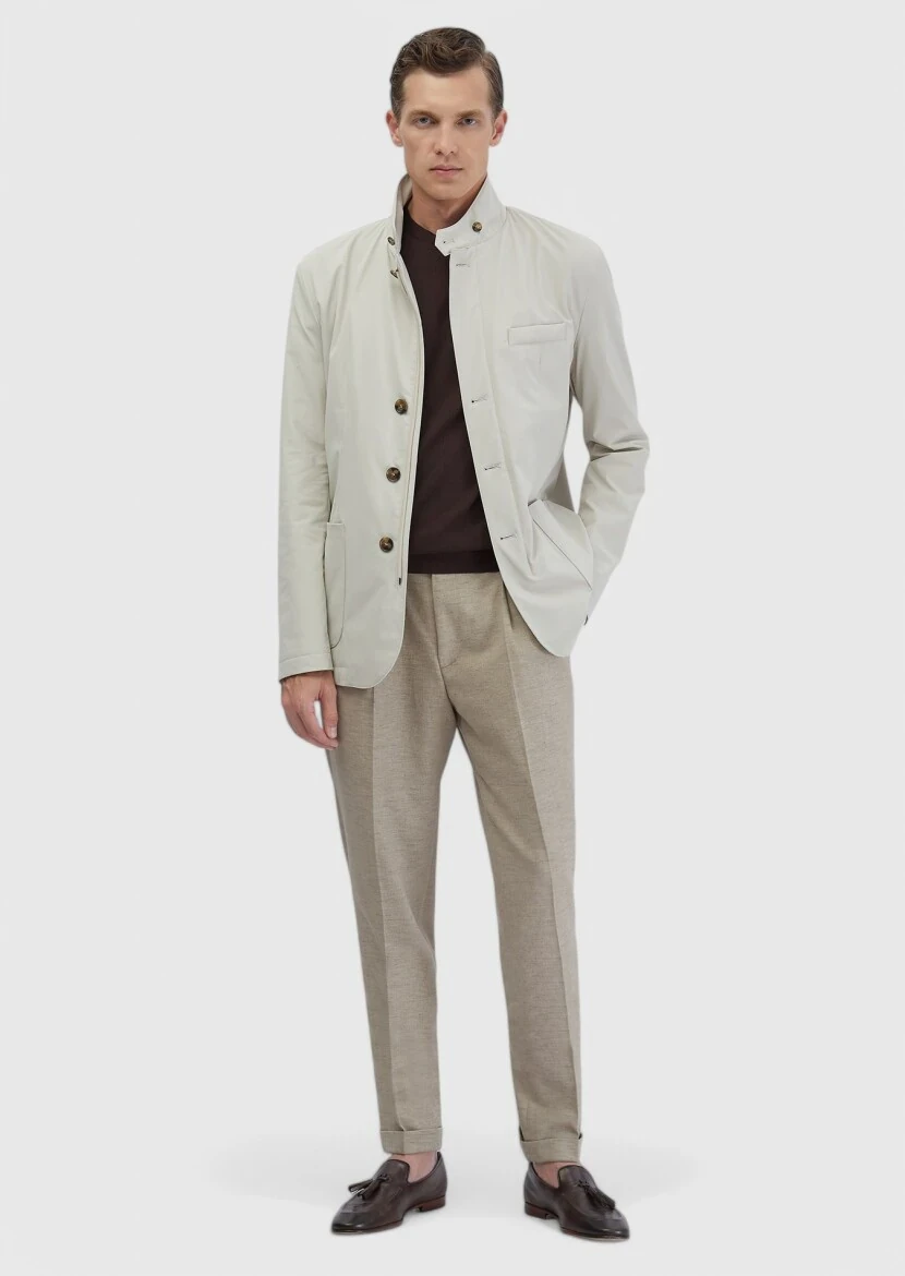 Kum Regular Fit Micro Jel Elyaflı Spor Ceket - RAMSEY