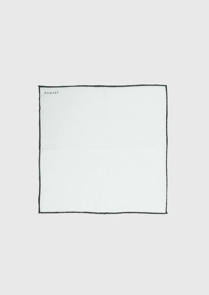 Lacivert %100 Keten Mendil - 1