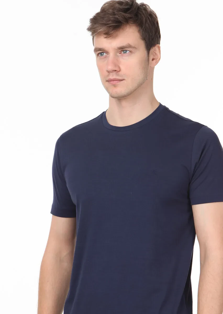 Lacivert %100 Pamuk T-Shirt - 2