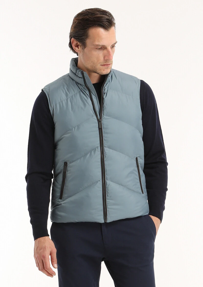 Lacivert Bisiklet Yaka Düz Örgü %100 Yün Triko Kazak - 5