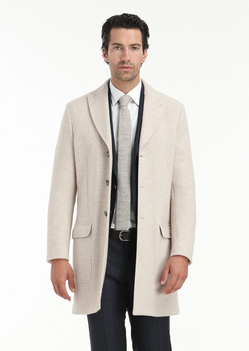 Lacivert Çizgili Zeroweight Slim Fit İpek Karışımlı Takım Elbise - 3