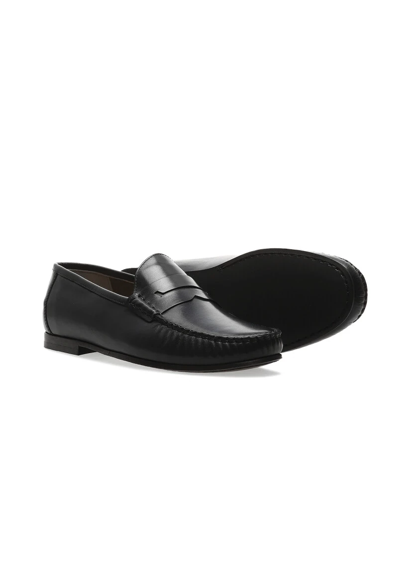 Lacivert Deri Casual Loafer - 3