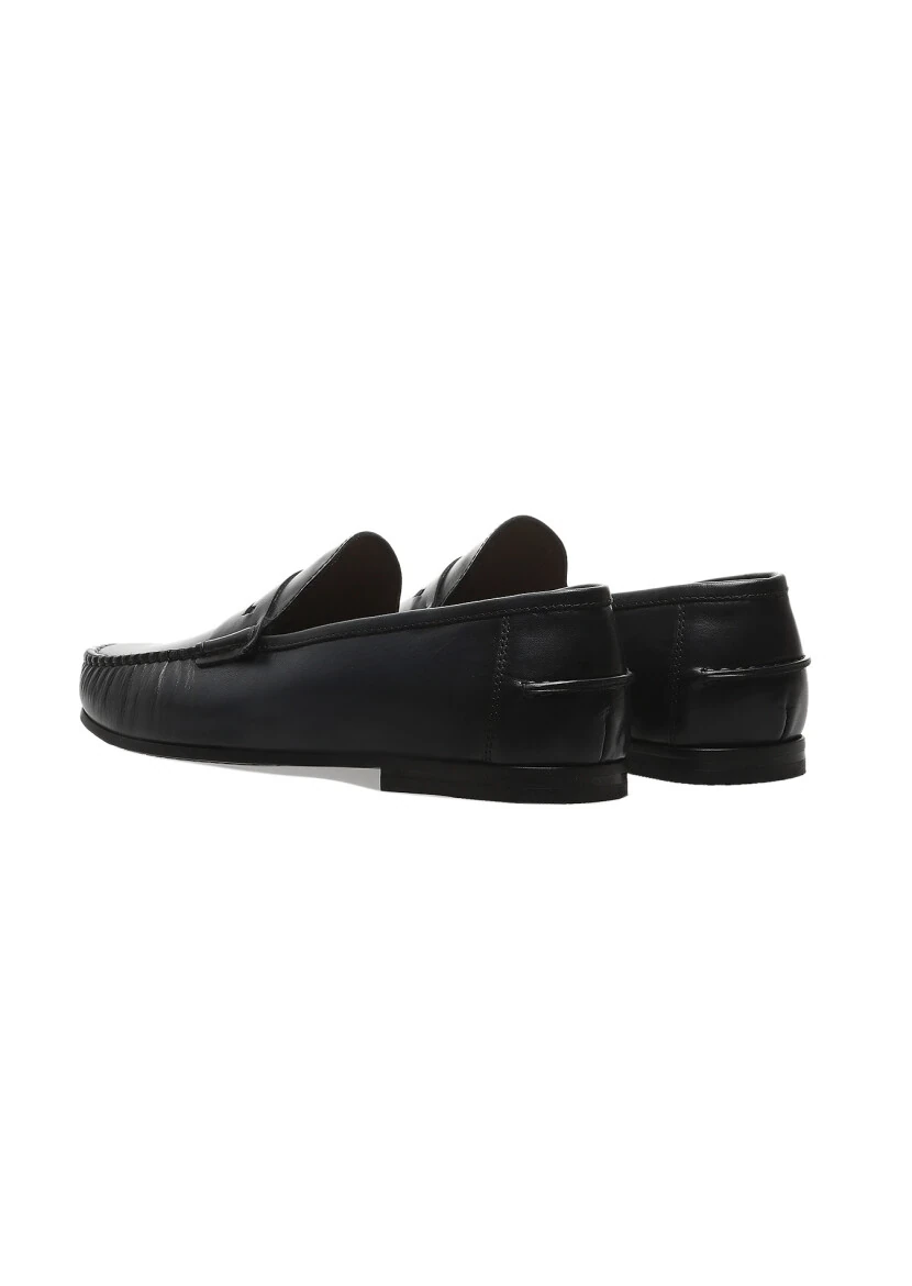 Lacivert Deri Casual Loafer - 4