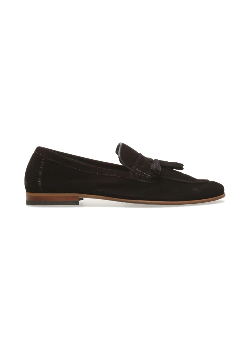 Lacivert Deri Casual Loafer - 1
