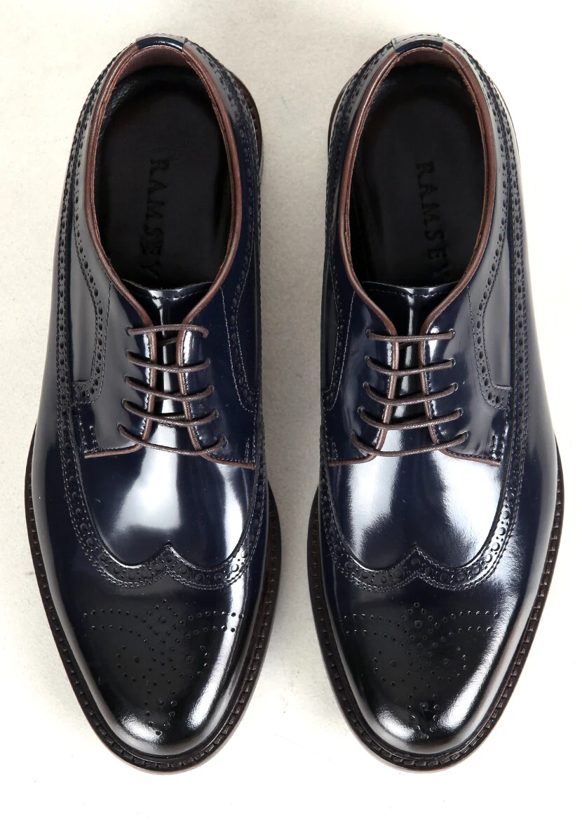 Lacivert Deri Klasik Ayakkabı - 5