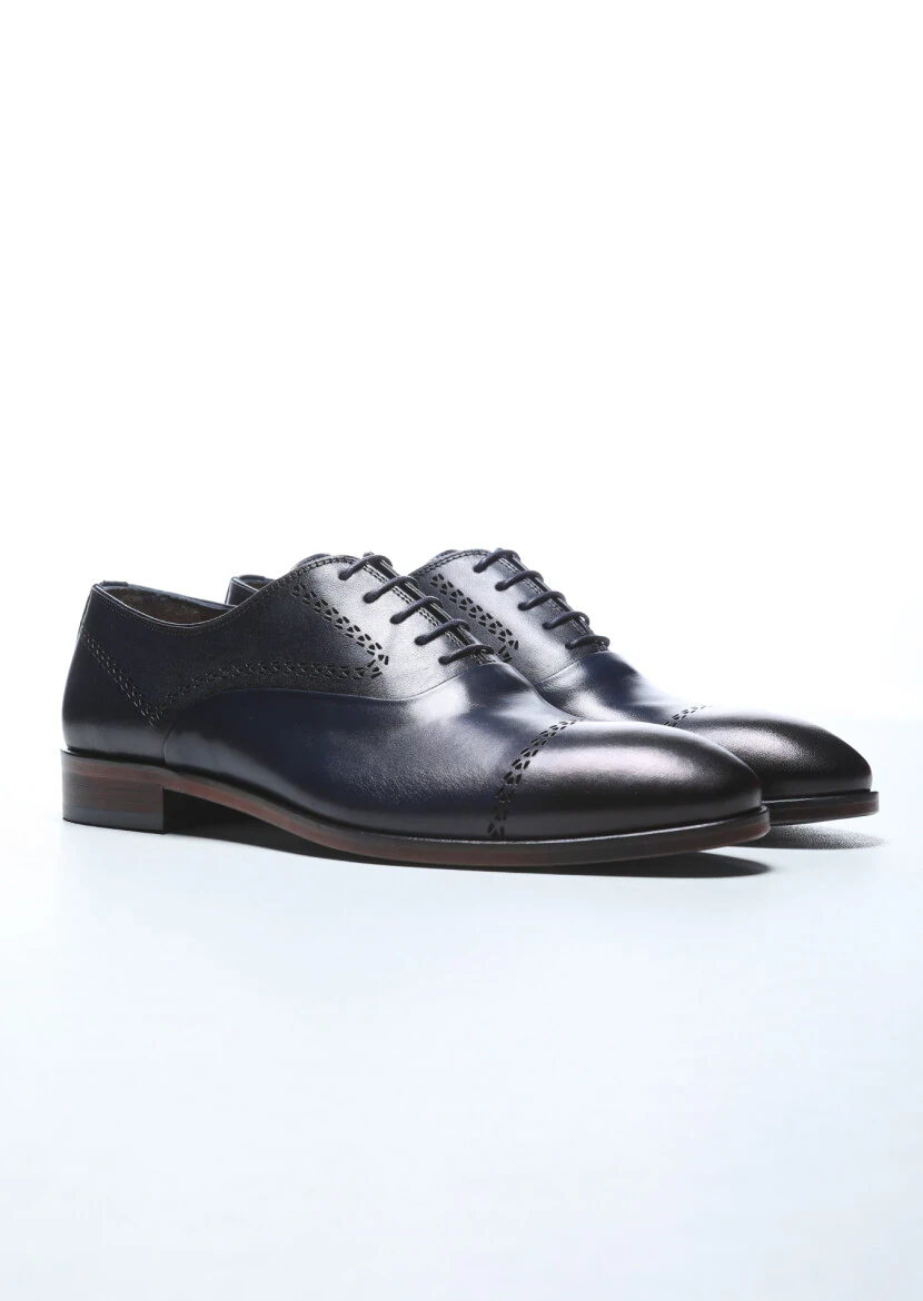 Lacivert Deri Klasik Ayakkabı - 2