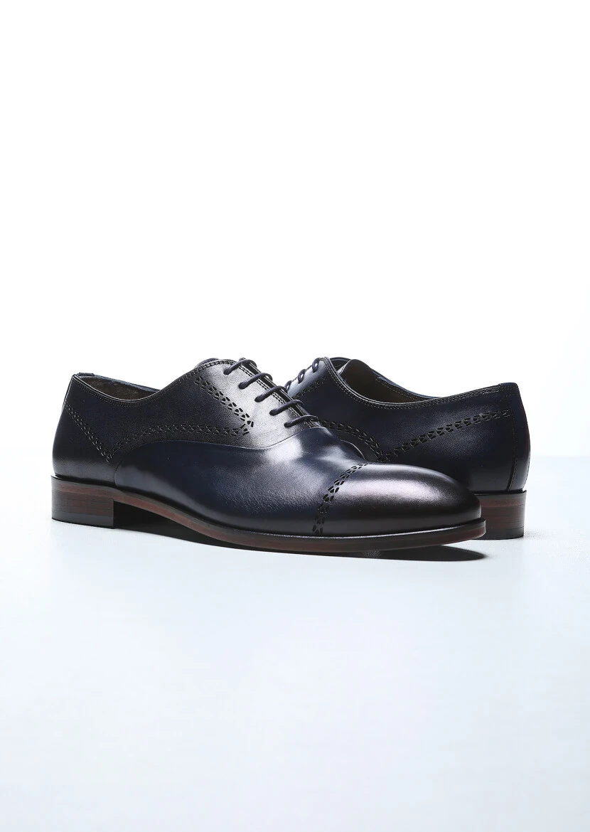 Lacivert Deri Klasik Ayakkabı - 3