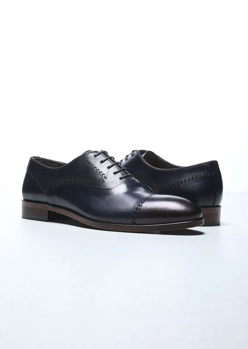 Lacivert Deri Klasik Ayakkabı - 3