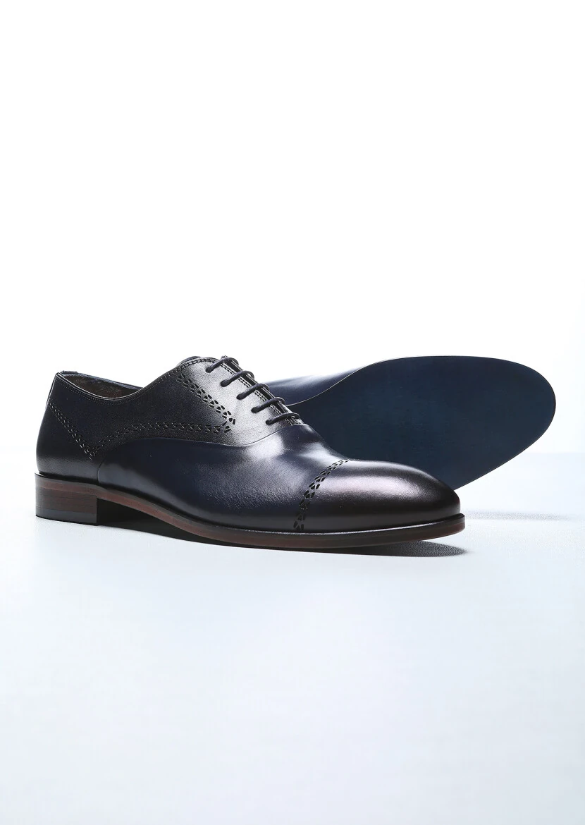 Lacivert Deri Klasik Ayakkabı - 4