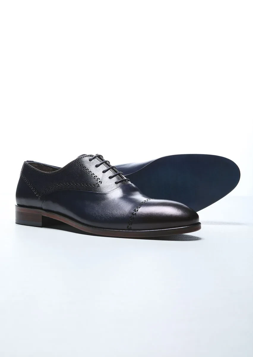 Lacivert Deri Klasik Ayakkabı - 4